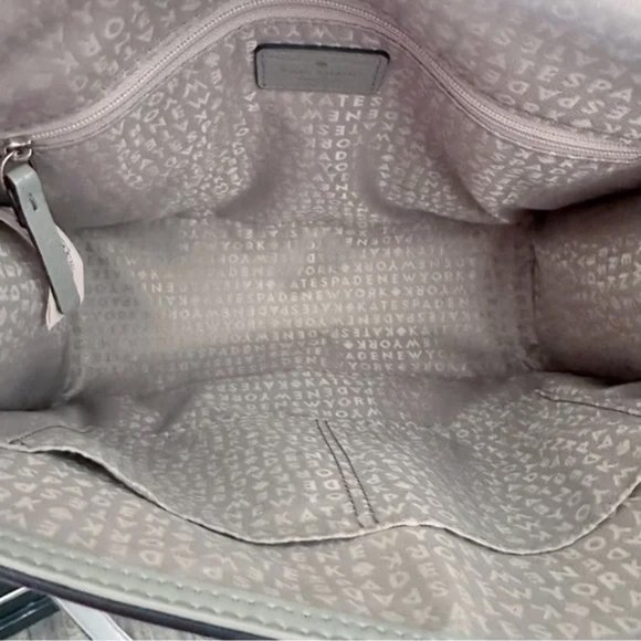 KATE SPADE KNIGHTSBRIDGE DORIS CROC EMBOSSED TAUPE LEATHER HANDBAG SATCHEL - Picture 9 of 11